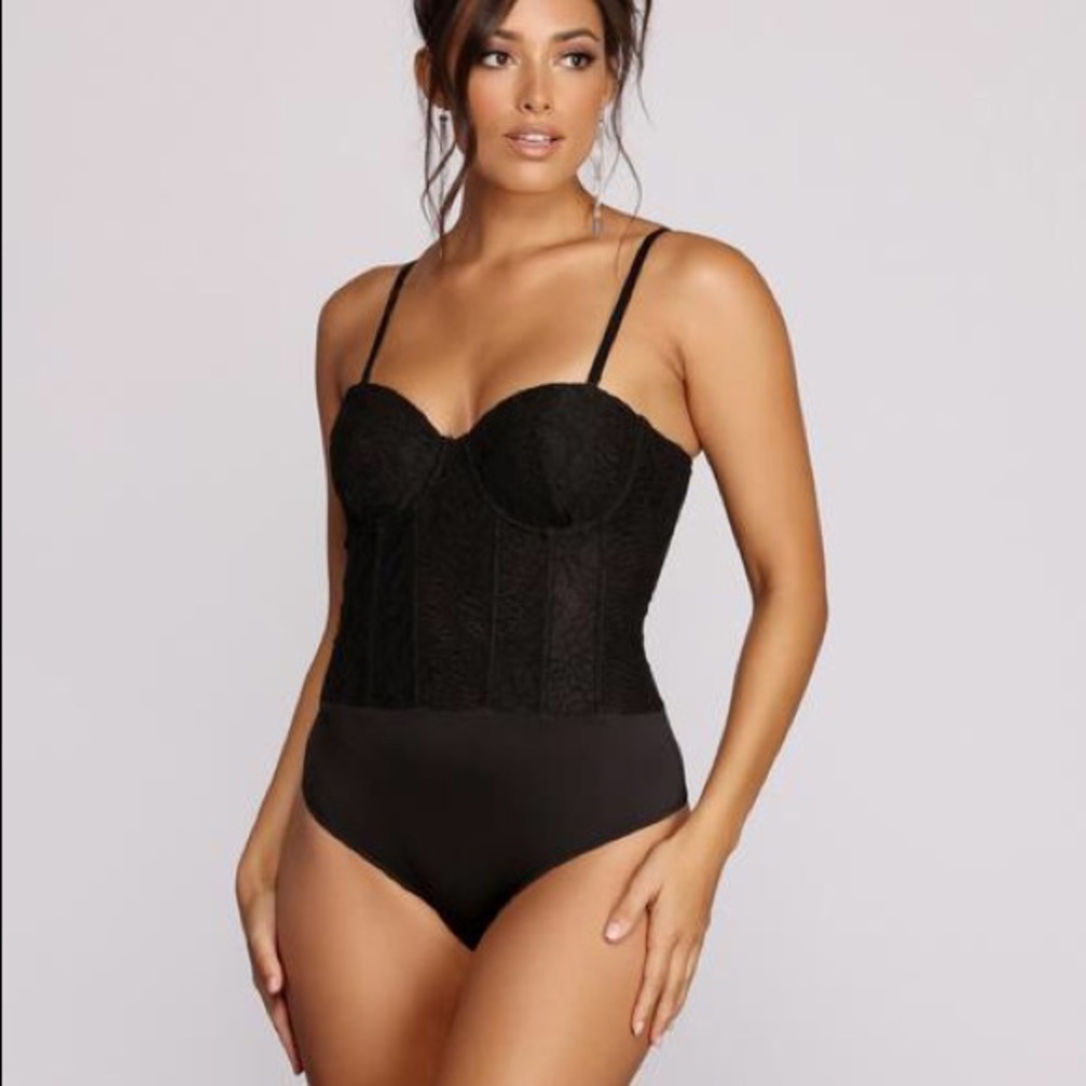 Windsor Lace Corset Bodysuit NWT